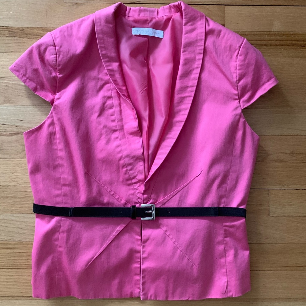 NY&Co Pink Career Jacket w/ belt- Size 16